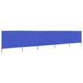 Para-vento com 5 Painéis em Tecido 600x80 cm Azul-ciano