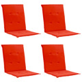 Almofadões para Cadeiras de Jardim 4 pcs 100x50x3 cm Vermelho