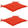 Almofadões para Cadeiras de Jardim 2 pcs 50x50x3 cm Vermelho