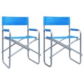 Cadeiras de Realizador 2 pcs Aço Azul