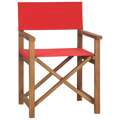 Cadeira de Realizador em Madeira de Teca Maciça Vermelho