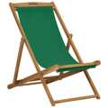 Cadeira de Praia Dobrável Madeira de Teca Maciça Verde