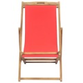 Cadeira de Praia Dobrável Madeira de Teca Maciça Vermelho