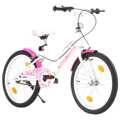 Bicicleta de Criança Roda 20" Rosa e Branco