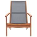 Cadeira Lounge de Jardim Eucalipto Maciço e Textilene Cinzento