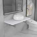 Conjunto de Móveis de Casa Banho 2 Peças Cerâmica Branco