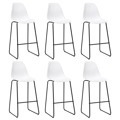 Cadeiras de Bar 6 pcs Plástico Branco