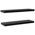 Prateleiras de Parede Suspensas 2 pcs 120x20x3,8 cm Preto