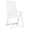Cadeiras de Jardim Reclináveis 2 pcs Plástico Branco