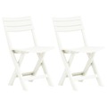 Cadeiras de Jardim Dobráveis 2 pcs Plástico Branco