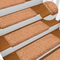 Tapete/carpete para Degraus 15 pcs 65x25 cm Castanho