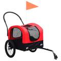 Reboque Bicicletas/carrinho para Animais 2-em-1 Vermelho/preto