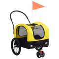 Reboque Bicicletas/carrinho para Animais 2-em-1 Amarelo/preto