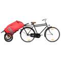 Reboque para Bicicleta com Saco de Compras Vermelho/preto