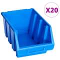 Caixas de Arrumação Empilháveis 20 pcs Plástico Azul