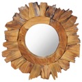 Espelho de Parede Redondo 40 cm Madeira de Teca