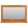 Espelho de Parede com Prateleira 60x12x40 cm Teca Maciça