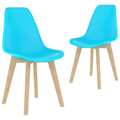 Cadeiras de Jantar 2 pcs Plástico Azul