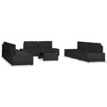 Conjunto Lounge para Jardim Vime Pe Preto 10 pcs