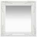Espelho de Parede Estilo Barroco 50x50 cm Branco