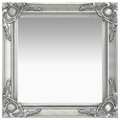 Espelho de Parede Estilo Barroco 50x50 cm Prateado