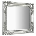 Espelho de Parede Estilo Barroco 50x50 cm Prateado