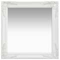 Espelho de Parede Estilo Barroco 60x60 cm Branco