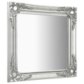Espelho de Parede Estilo Barroco 60x60 cm Prateado