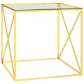 Mesa de Centro 55x55x55 cm Aço Inoxidável e Vidro Dourado