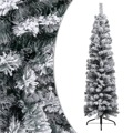 Árvore de Natal Artificial Fina com Neve 150 cm Pvc Verde