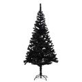 Árvore de Natal Artificial com Suporte 213 cm Pvc Preto