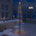 Árvore de Natal em Cone C/ 136 Luzes LED Multicor 70x240cm
