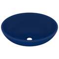 Lavatório Luxuoso Oval 40x33cm Cerâmica Azul-escuro Mate