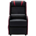 Cadeira de Massagens Reclinável Couro Artificial Preto/vermelho