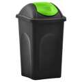 Caixote do Lixo com Tampa Basculante 60 L Preto e Verde