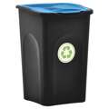 Caixote do Lixo com Tampa Articulada 50 L Preto e Azul