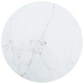 Tampo Mesa Ø30x0,8 cm Vidro Temperado Design Mármore Branco
