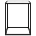 Mesa de Centro 40x40x50 cm Preto com Vidro Marmorizado Branco