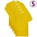 Fruit Of The Loom T-shirts Originais 5 pcs Algodão XL Amarelo