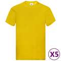 Fruit Of The Loom T-shirts Originais 5 pcs Algodão 3XL Amarelo