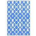 Tapete de Exterior 160x230 cm Pp Azul e Branco