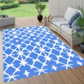 Tapete de Exterior 190x290 cm Pp Azul e Branco