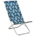 Cadeiras de Praia Dobráveis 2 pcs Tecido Padrão de Folhas
