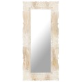 Espelho 110x50 cm Madeira de Mangueira Maciça Branco