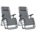 Cadeiras de Pátio Dobráveis 2 pcs Textilene Cinzento