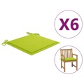 Almofadões Cadeira Jardim 6pcs 50x50x4cm Tecido Verde Brilhante
