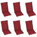 Almofadões P/ Cadeiras Jardim 6 pcs 120x50x4 cm Vermelho Tinto