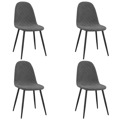 Cadeiras de Jantar 4 pcs Veludo Cinzento-escuro