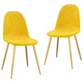 Cadeiras de Jantar 2 pcs Veludo Amarelo Mostarda
