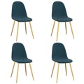 Cadeiras de Jantar 4 pcs Veludo Azul